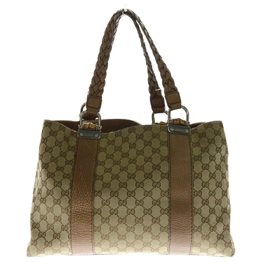 Gucci Beige Canvas GG Tote Bag Handbag